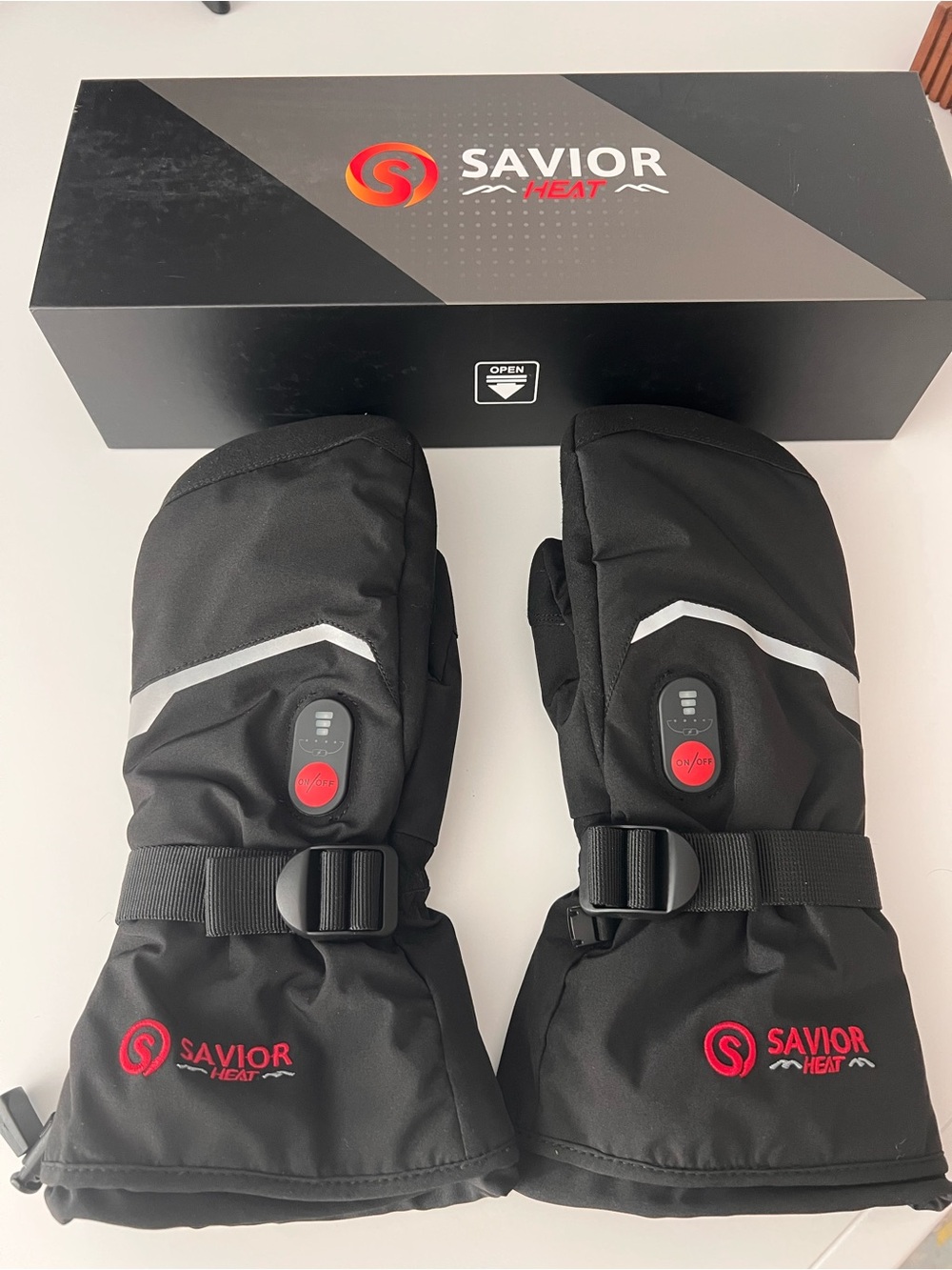 Savior Heat Heated Black Ski Mittens size Large